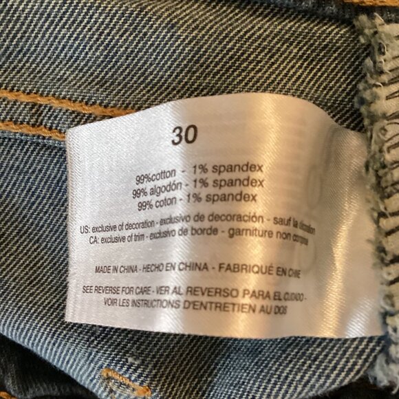 Frayed Shorts Size 30 Jean Super‎ High-Waisted Denim Shorts Raw Hem - Picture 3 of 6